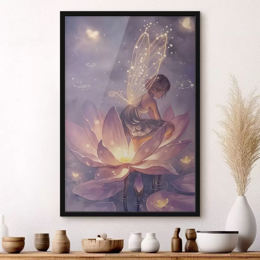 Fototapete Fee auf einer Blume f44533