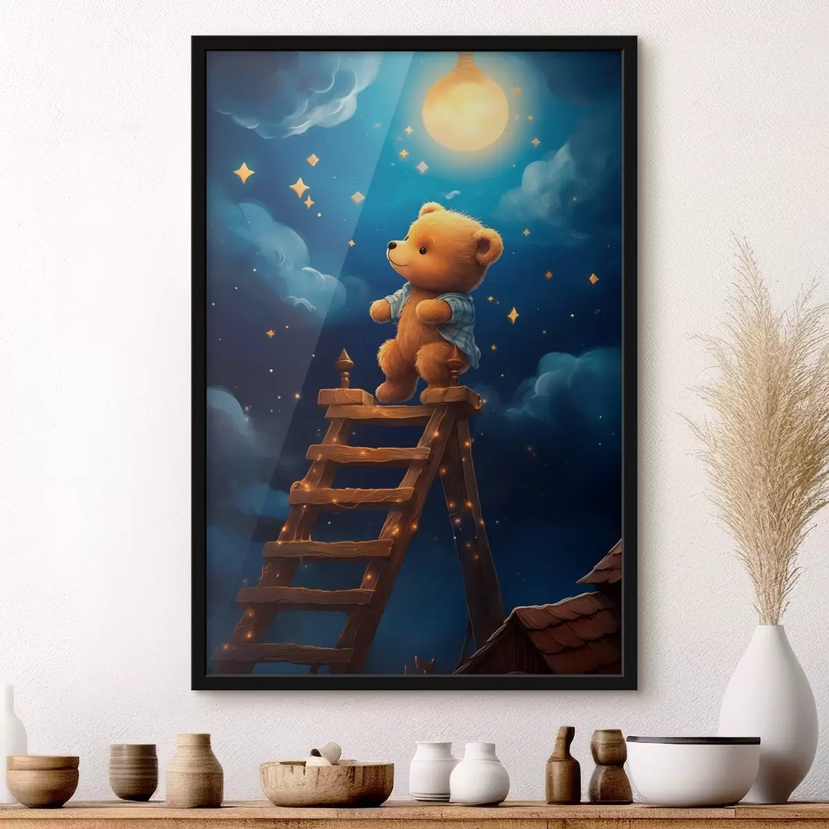 Poster Teddybär und der Mond f44534