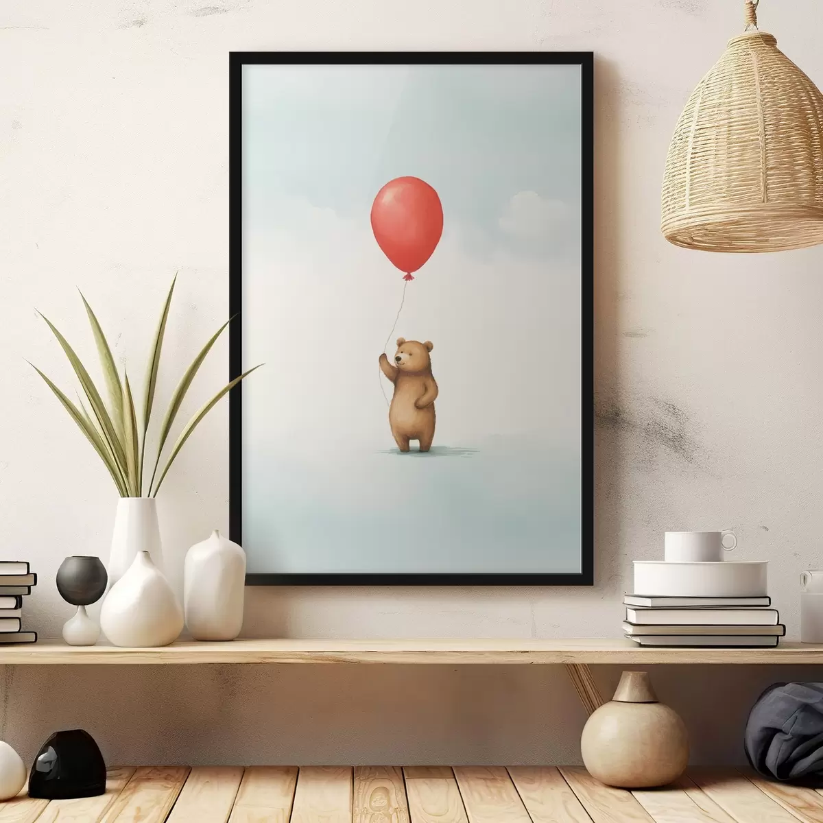 Poster Teddybär und ein Luftballon f44535