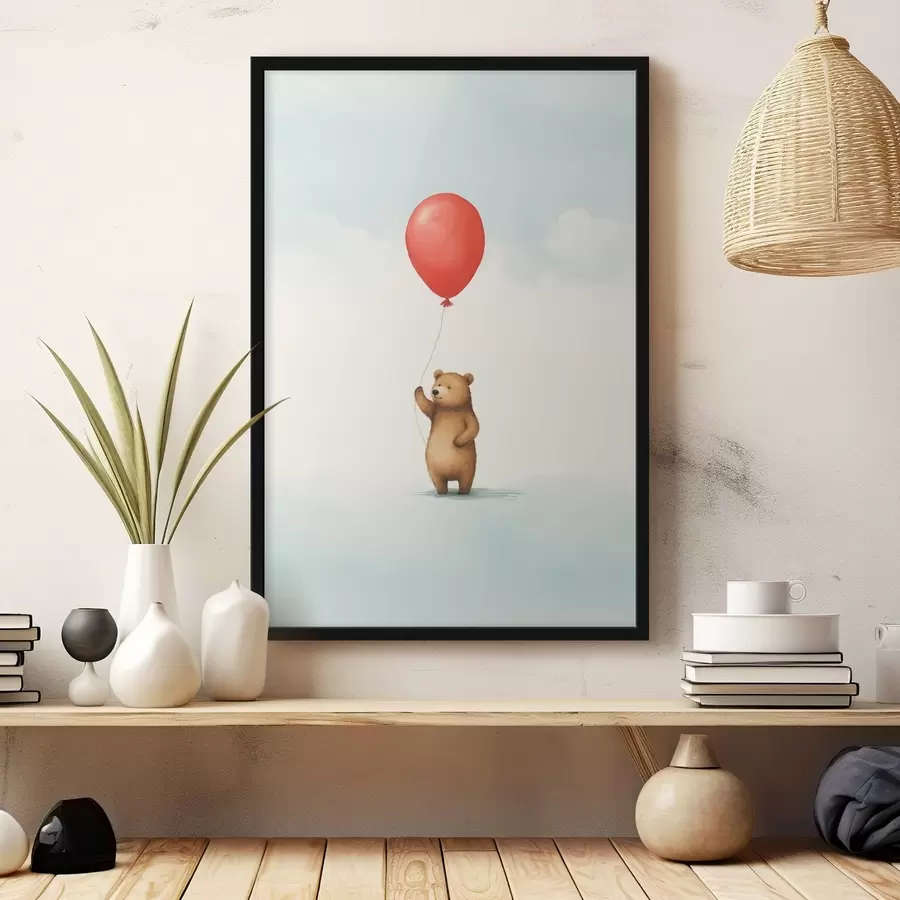 Fototapete Teddybär und ein Luftballon f44535