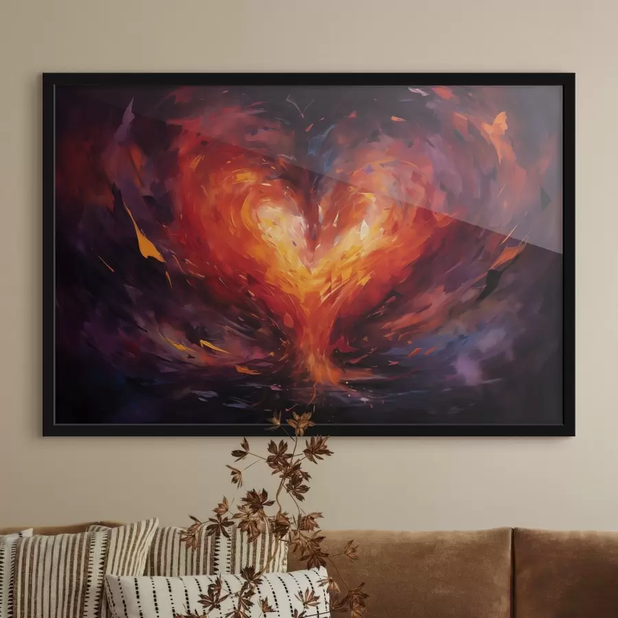 Fototapete Feuriges Herz f44537