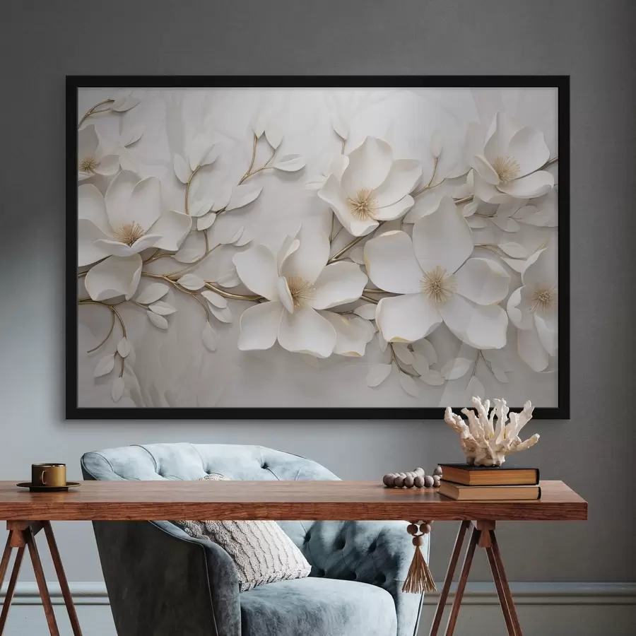 Fototapete Weiße Blumen f44547