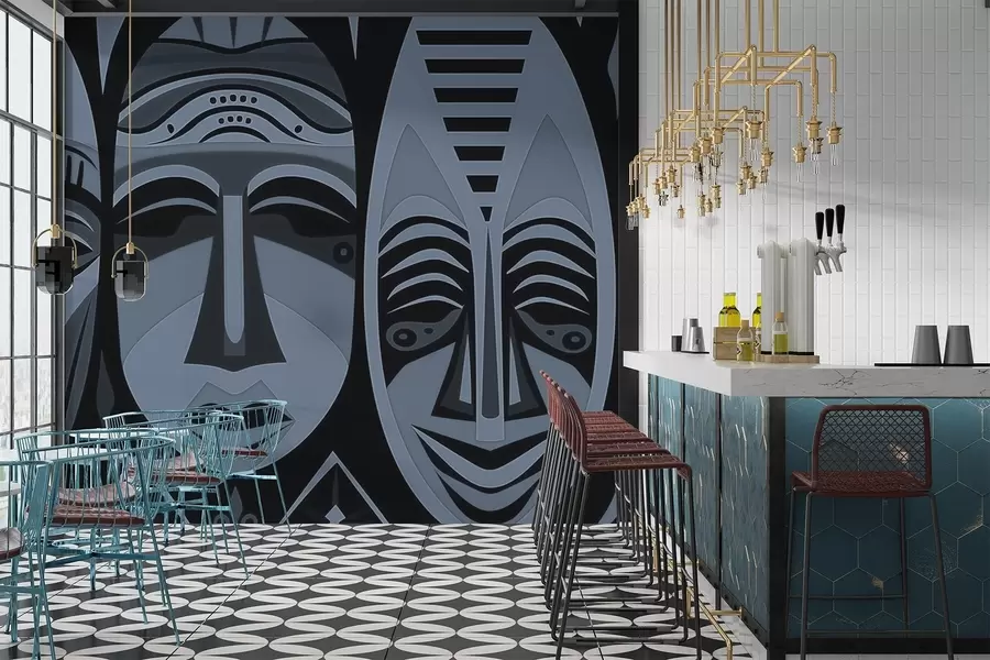 Fototapete Afrikanische Masken w04043v1