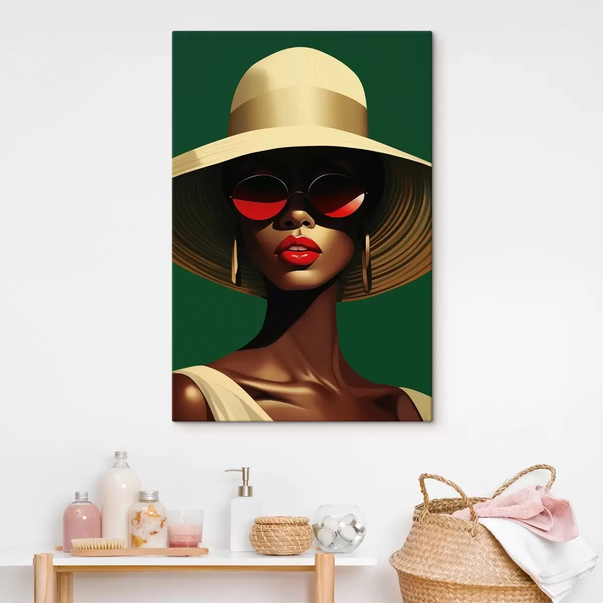 Wandbilder Mädchen mit Hut s44559