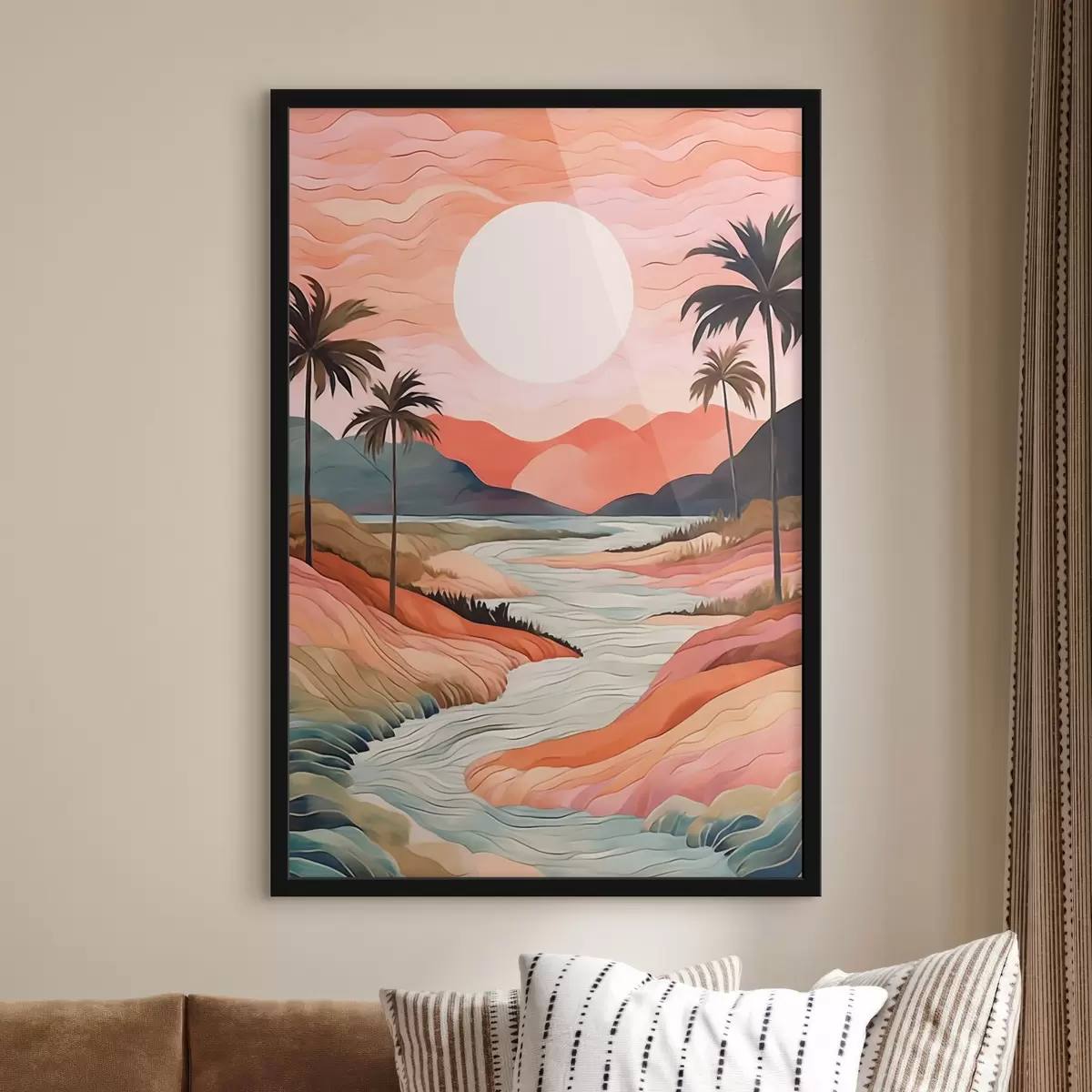 Poster Landschaft mit Fluss f44568