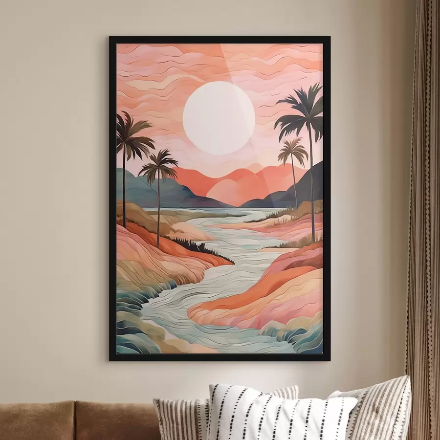 Fototapete Landschaft mit Fluss f44568