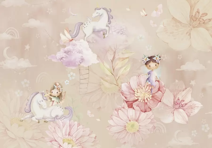 Fototapete Feen und Einhörner w04051