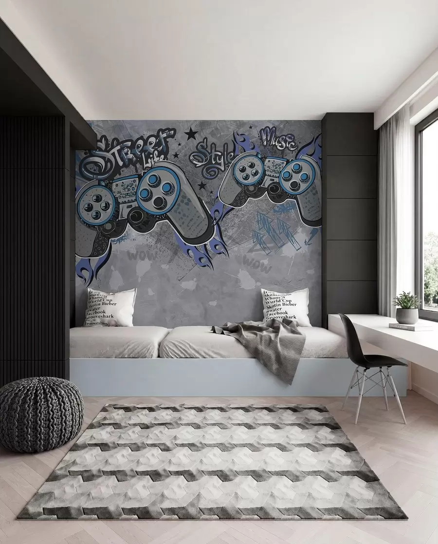 Fototapete Gamepads als Street Art w04054