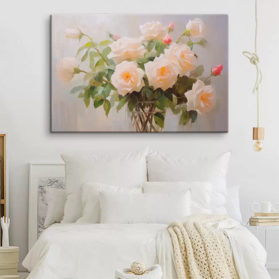 Wandbilder Blumenstrauß aus Rosen in einer Vase s44652