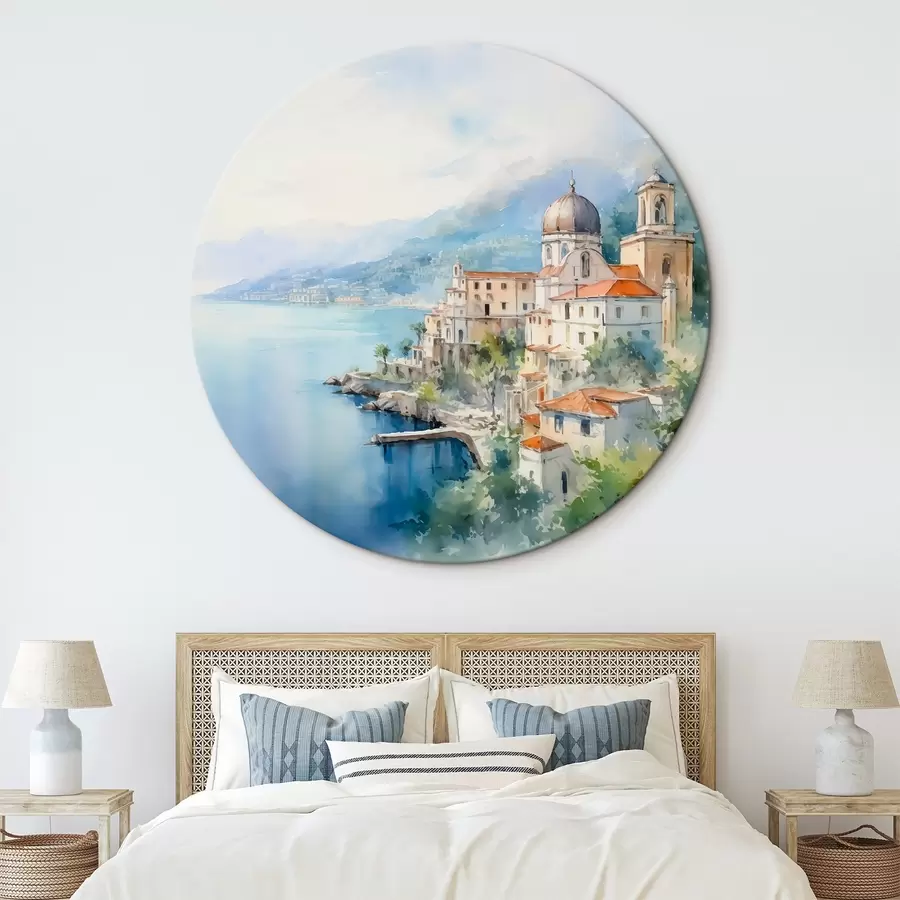 Wandbilder Stadt am Meer Nachahmung von Aquarell r44635