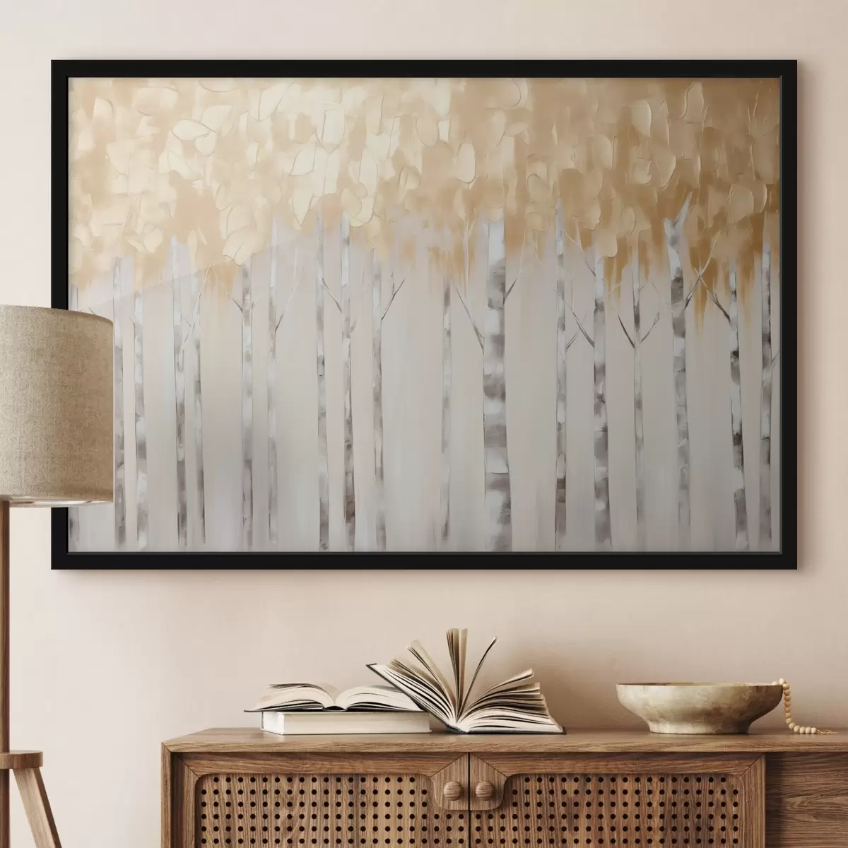 Poster Birkenimitation Gemälde f44637