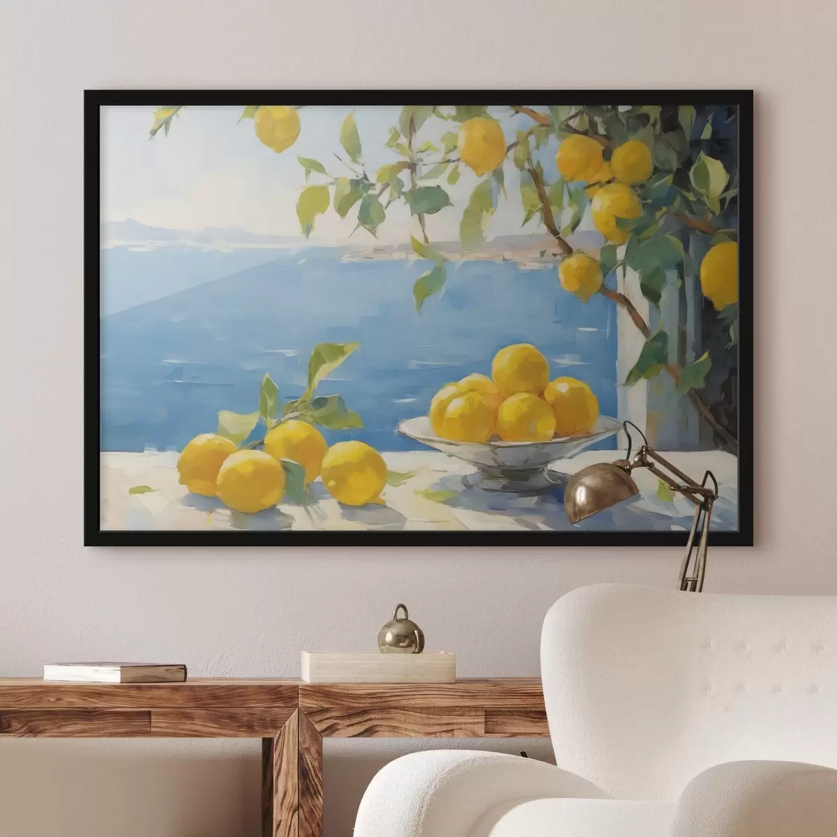 Poster Zitronen gegen das Meer f44649