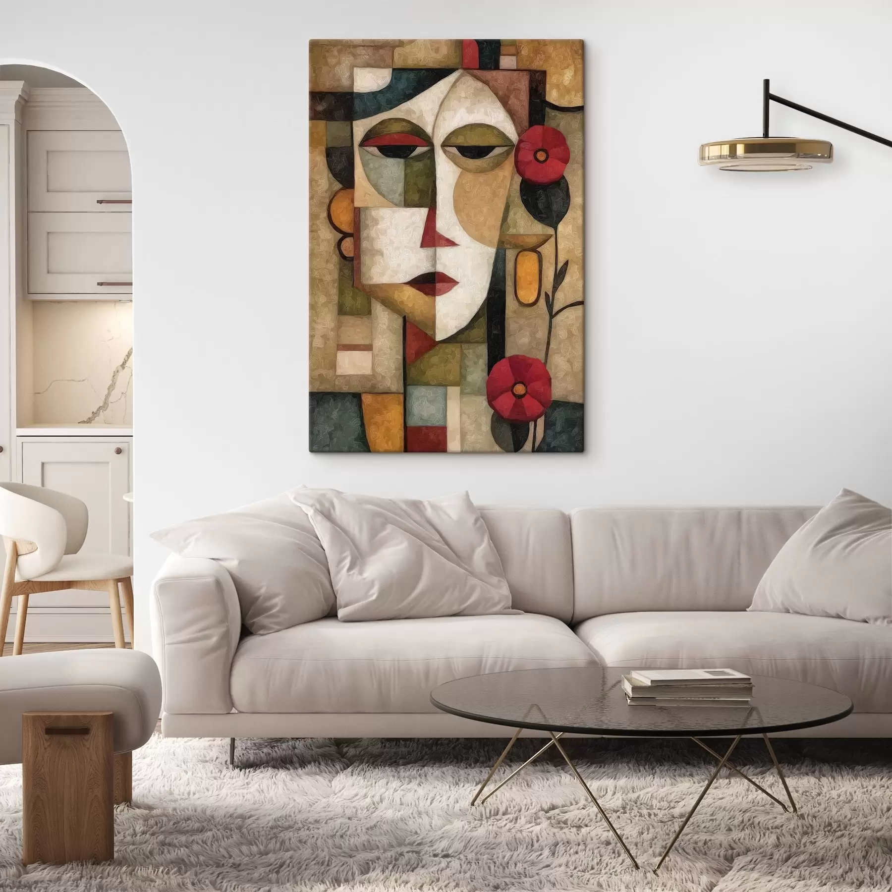 Wandbilder Weibliches Gesicht, Kubismus s44619