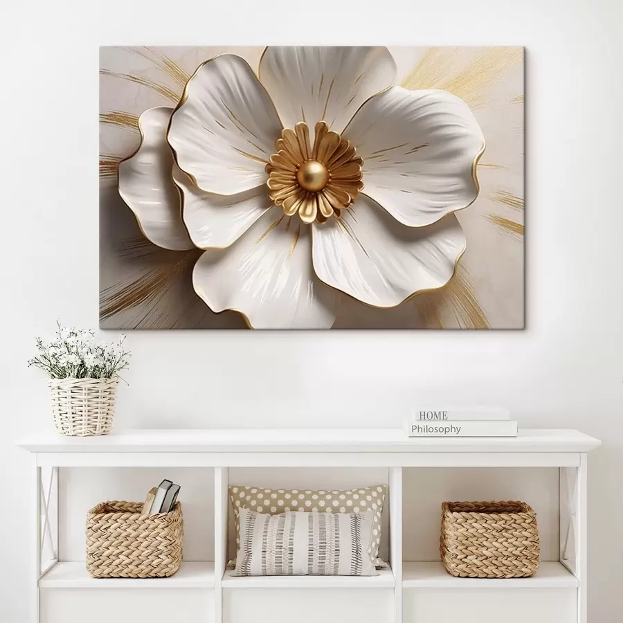 Wandbilder Blume mit volumetrischen Blütenblättern s44631