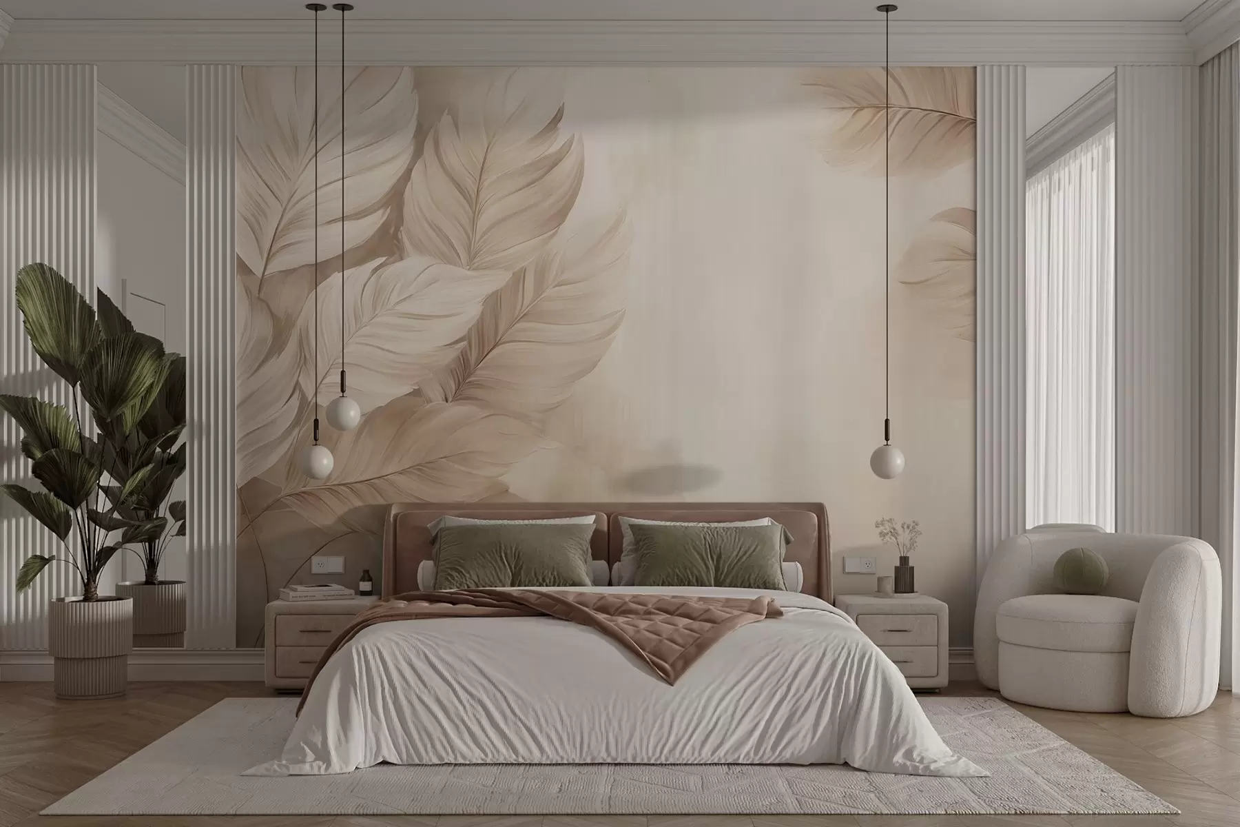 Fototapete Pastellfarbene Blätter w09175v2