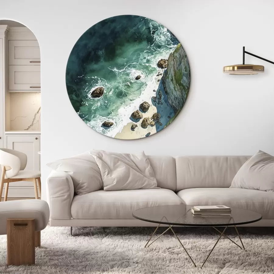 Wandbilder Aquamarinblaues Wasser, Ozean, Felsklippen, Portugal r44617