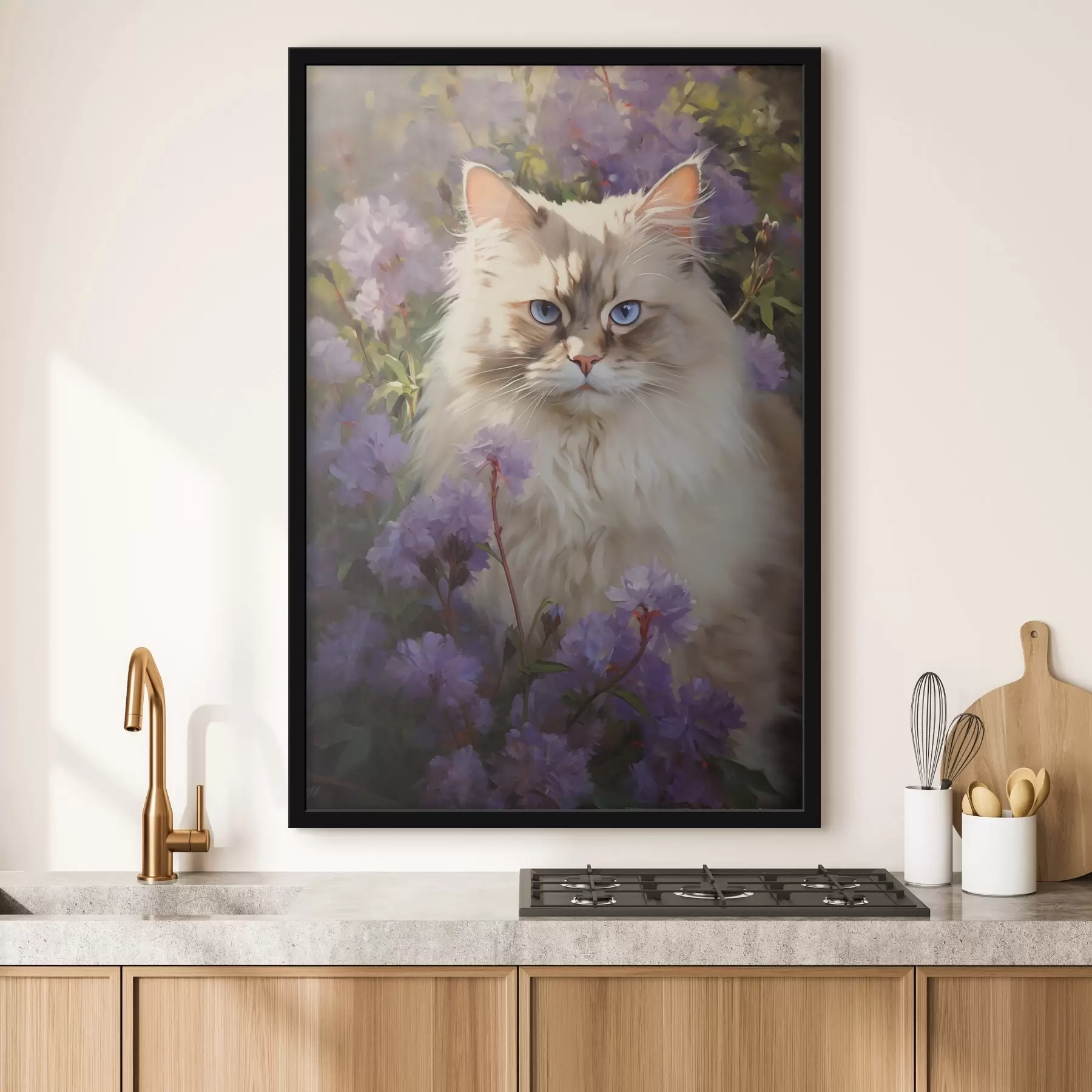 Fototapete Katze in Blumen f44663