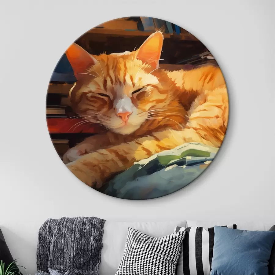 Wandbilder Katze und Bücher r44656