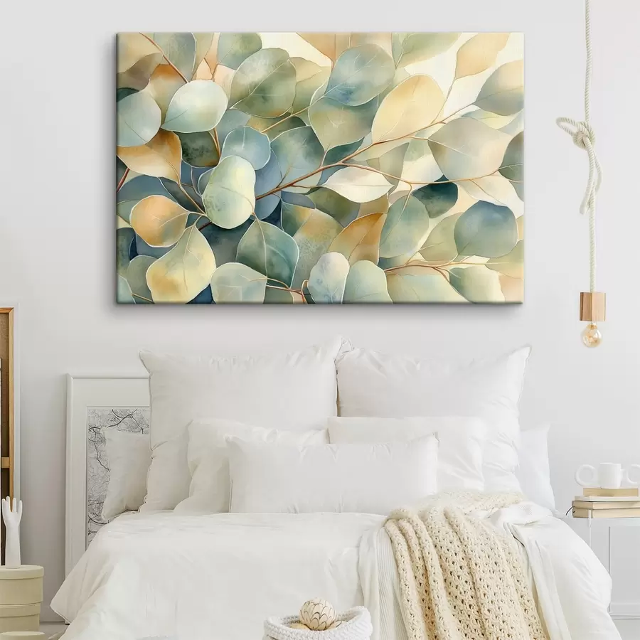 Wandbilder Eukalyptusblätter, Aquarellstil, Natur s44502