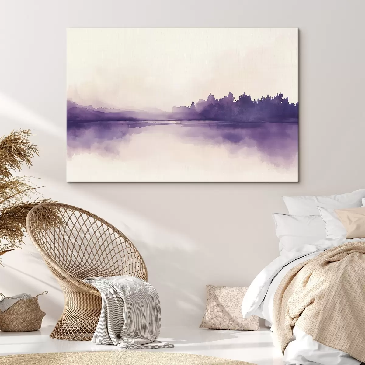 Wandbilder Aquarellfarbe Abstraktion mit lila Farbe s44504