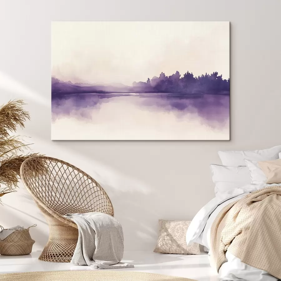 Wandbilder Aquarellfarbe Abstraktion mit lila Farbe s44504