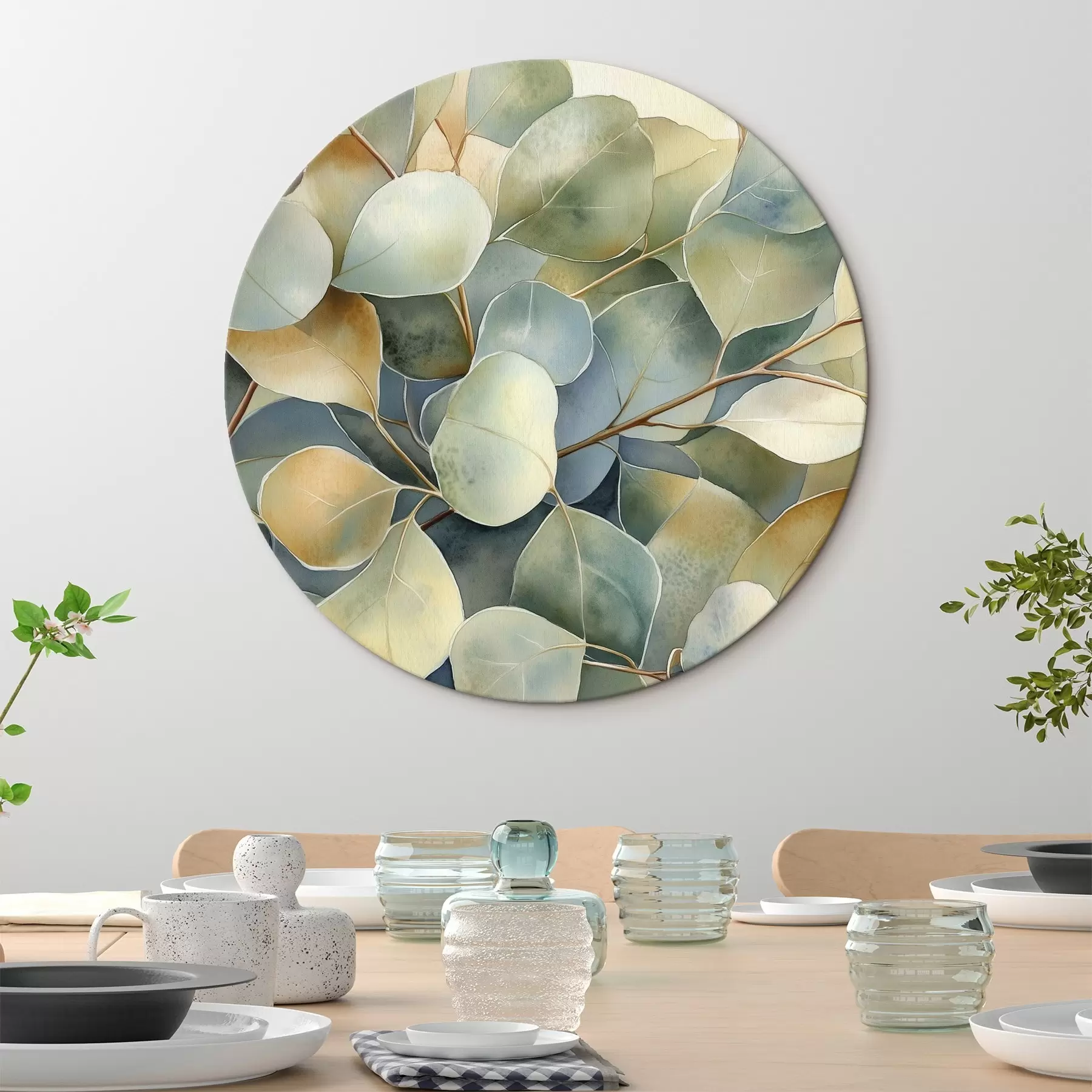 Wandbilder Eukalyptusblätter, Aquarellstil, Natur r44502