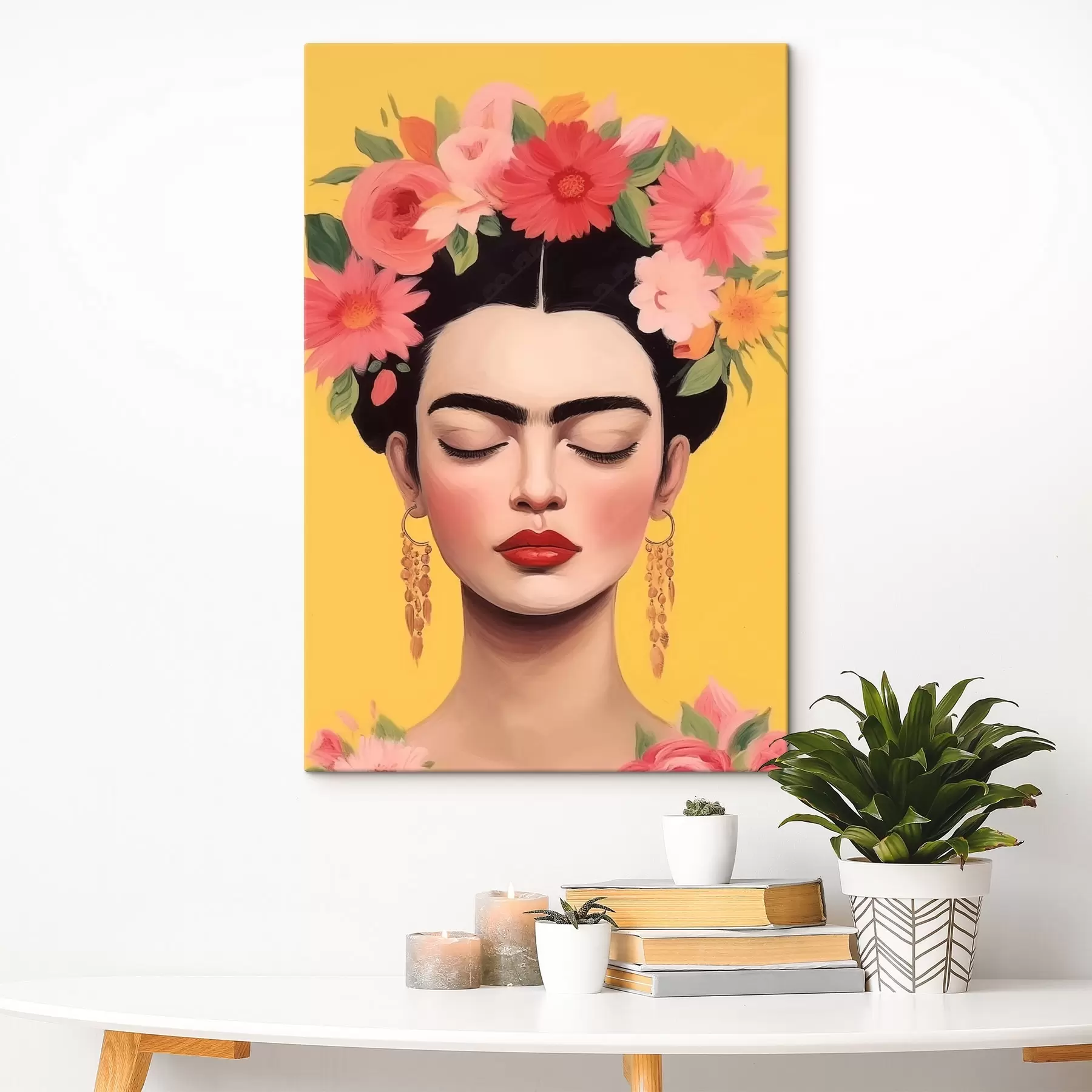 Fototapete Frauenporträt mit Blumen im Haar s44680