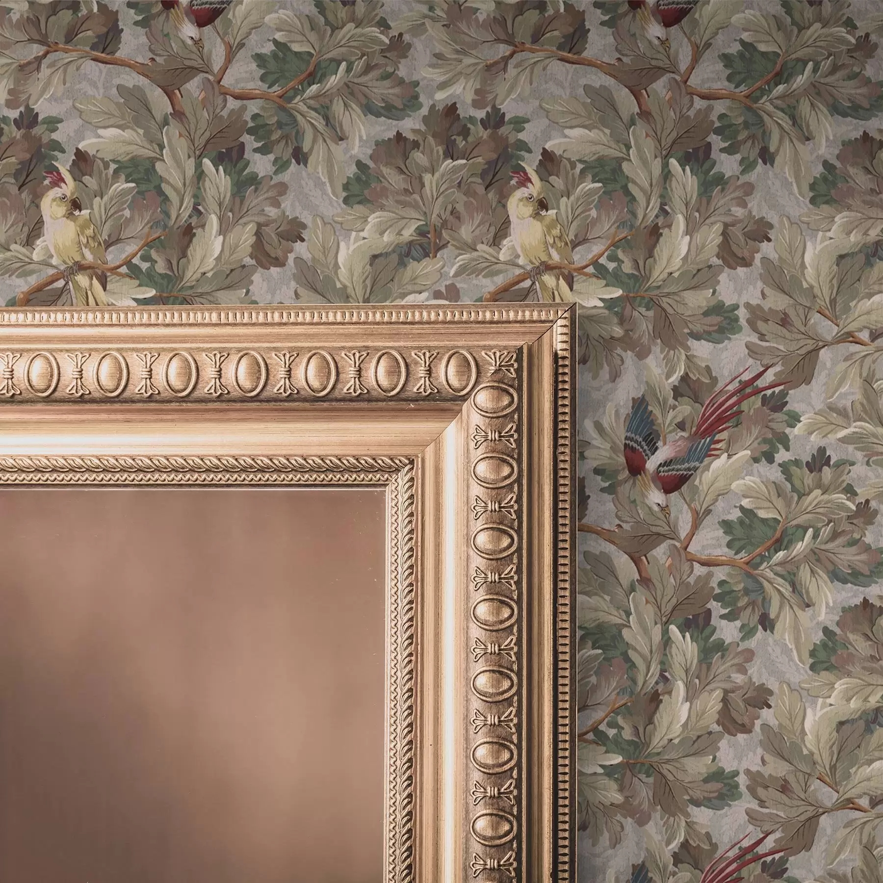 Fototapete Vögel auf Zweigen im botanischen Vintage-Stil a00175