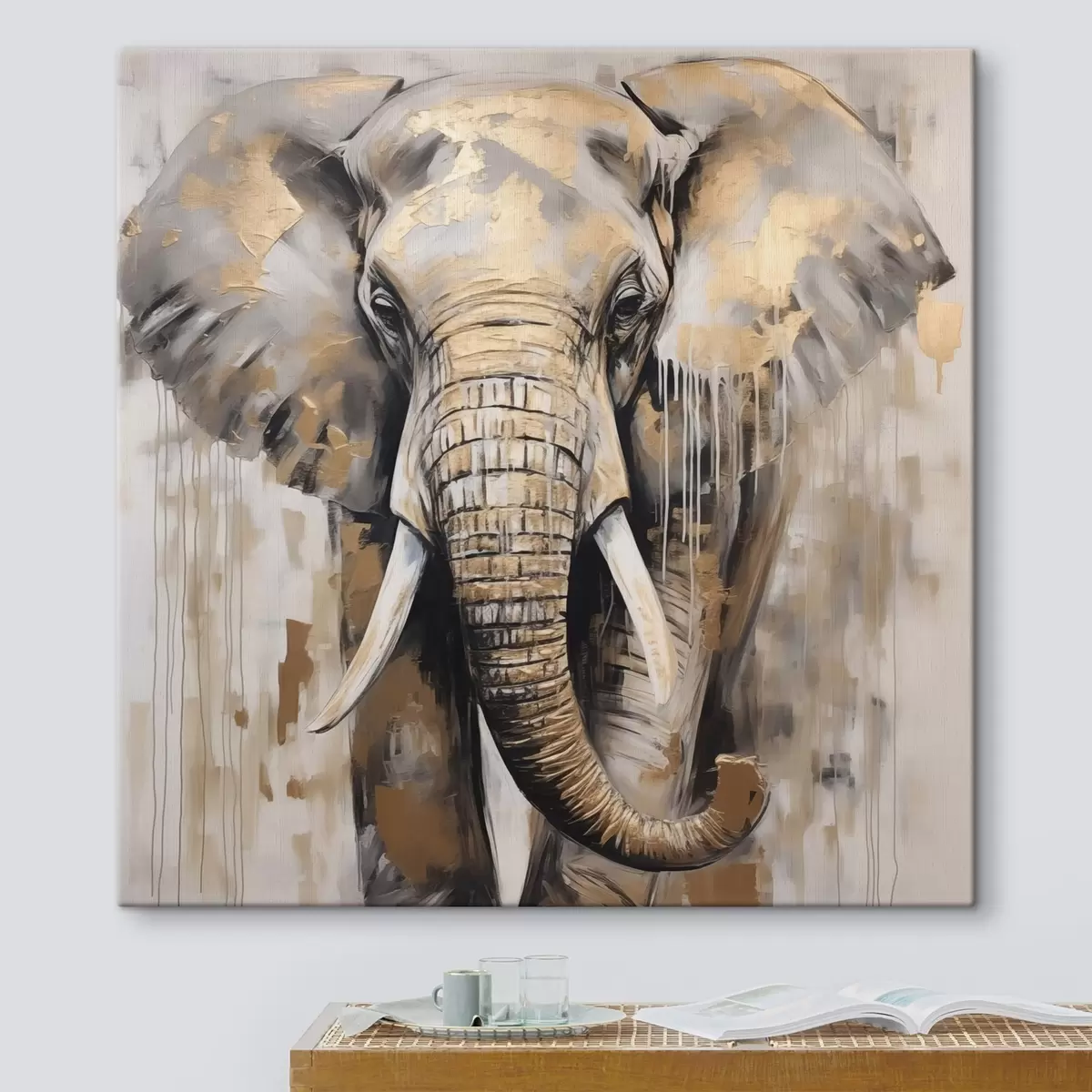 Wandbilder Elefantenimitation Gemälde s44700
