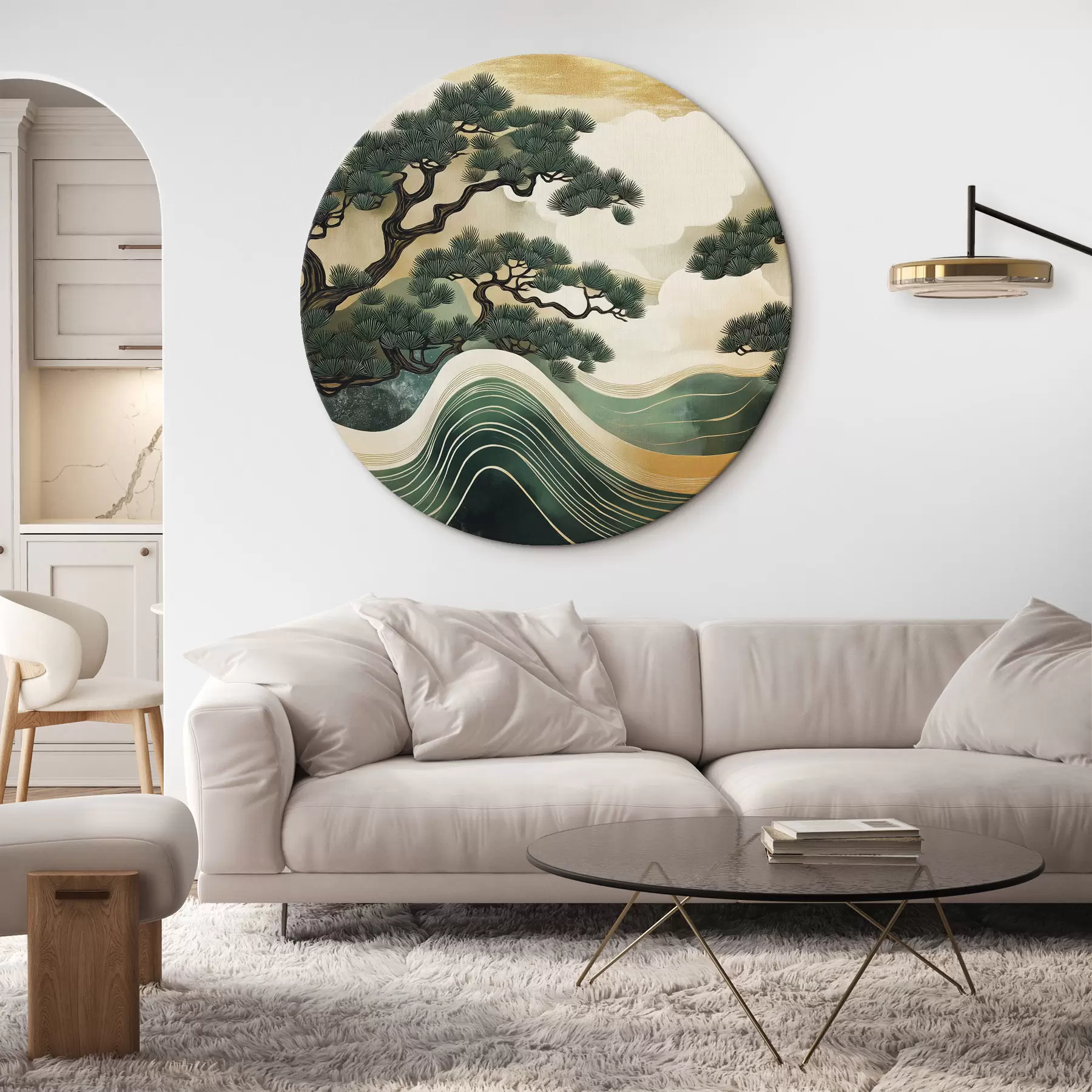 Wandbilder Abstrakte Landschaften mit Kiefern, chinesischer Stil r44720