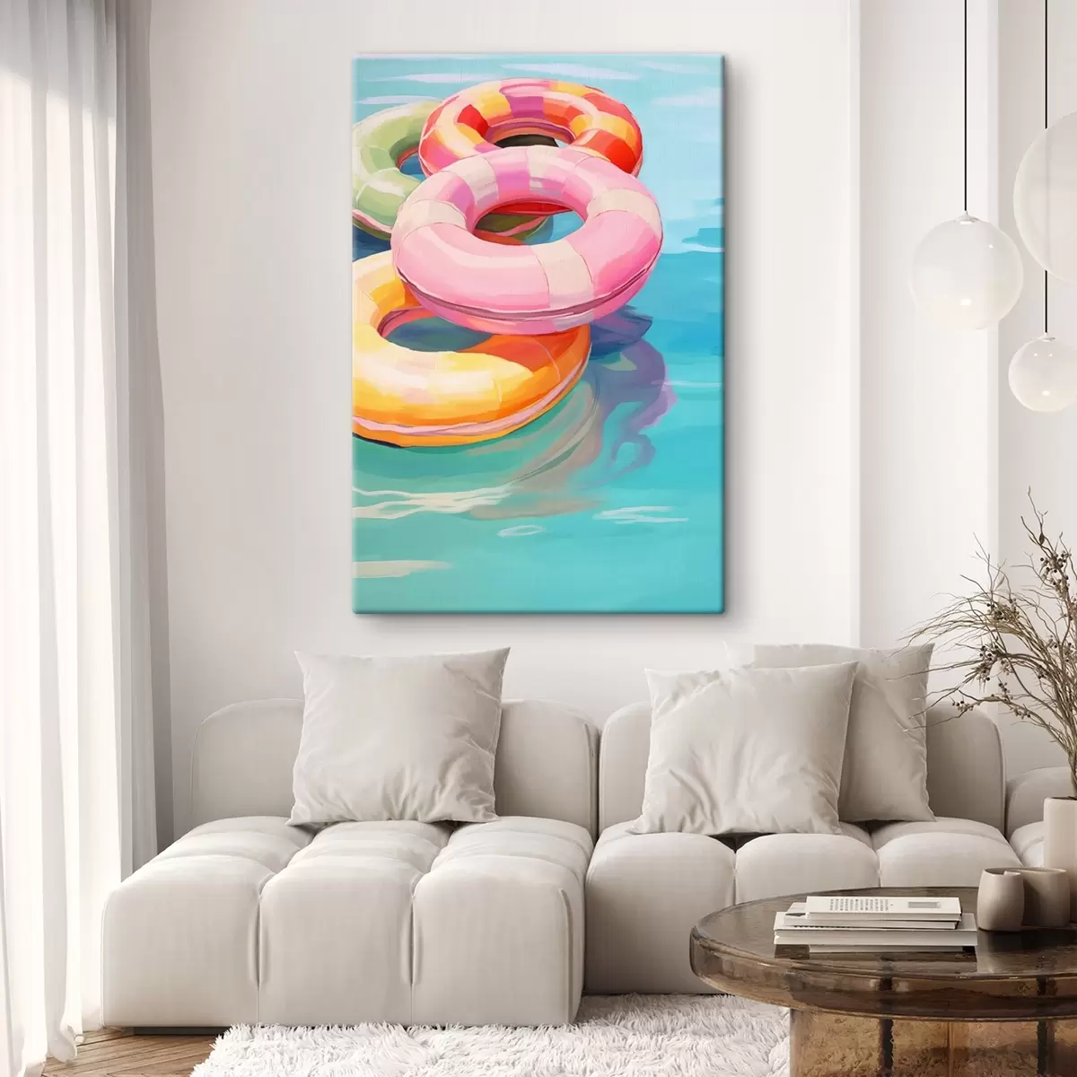 Wandbilder Aufblasbare Kreise im Wasser s44726