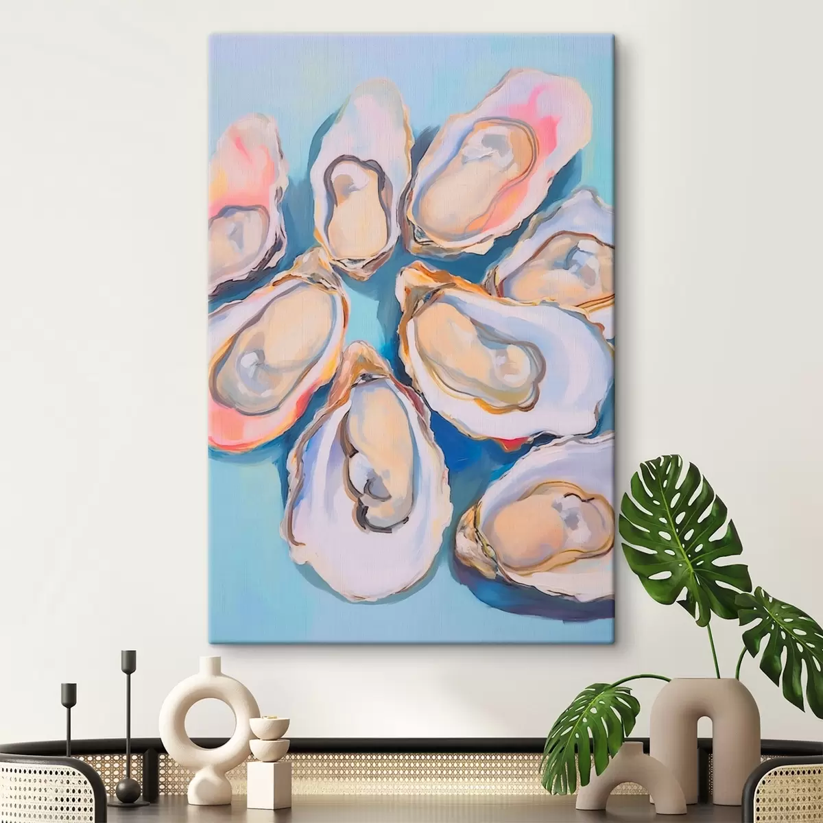 Wandbilder Austernschalen am Strand s44734