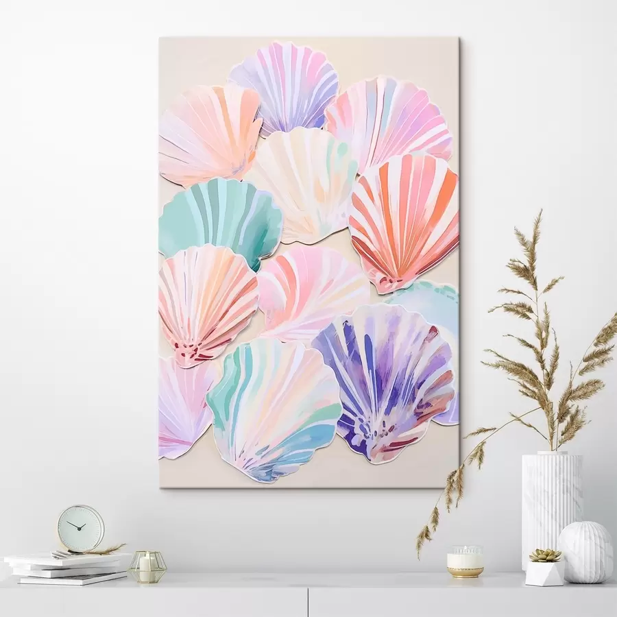 Wandbilder Mehrfarbige Muscheln s44736