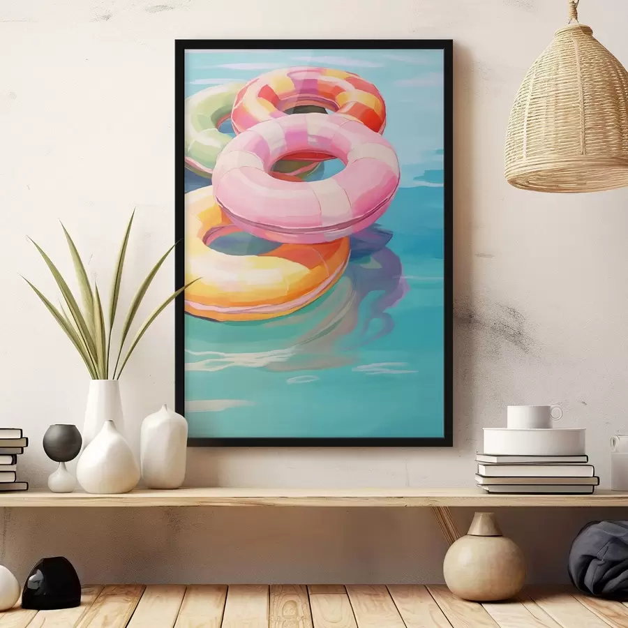 Fototapete Aufblasbare Kreise im Wasser f44726