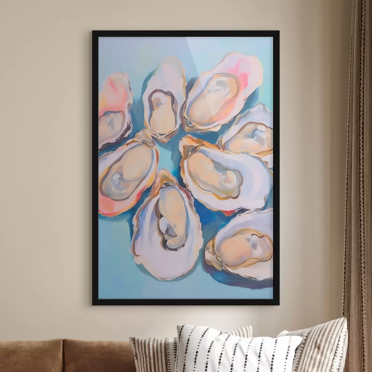 Poster Austernschalen am Strand f44734