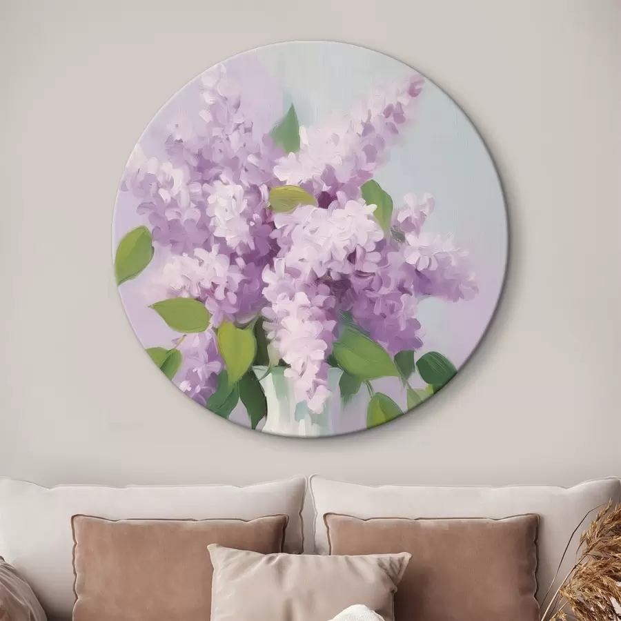 Wandbilder Flieder in einer weißen Vase r44735