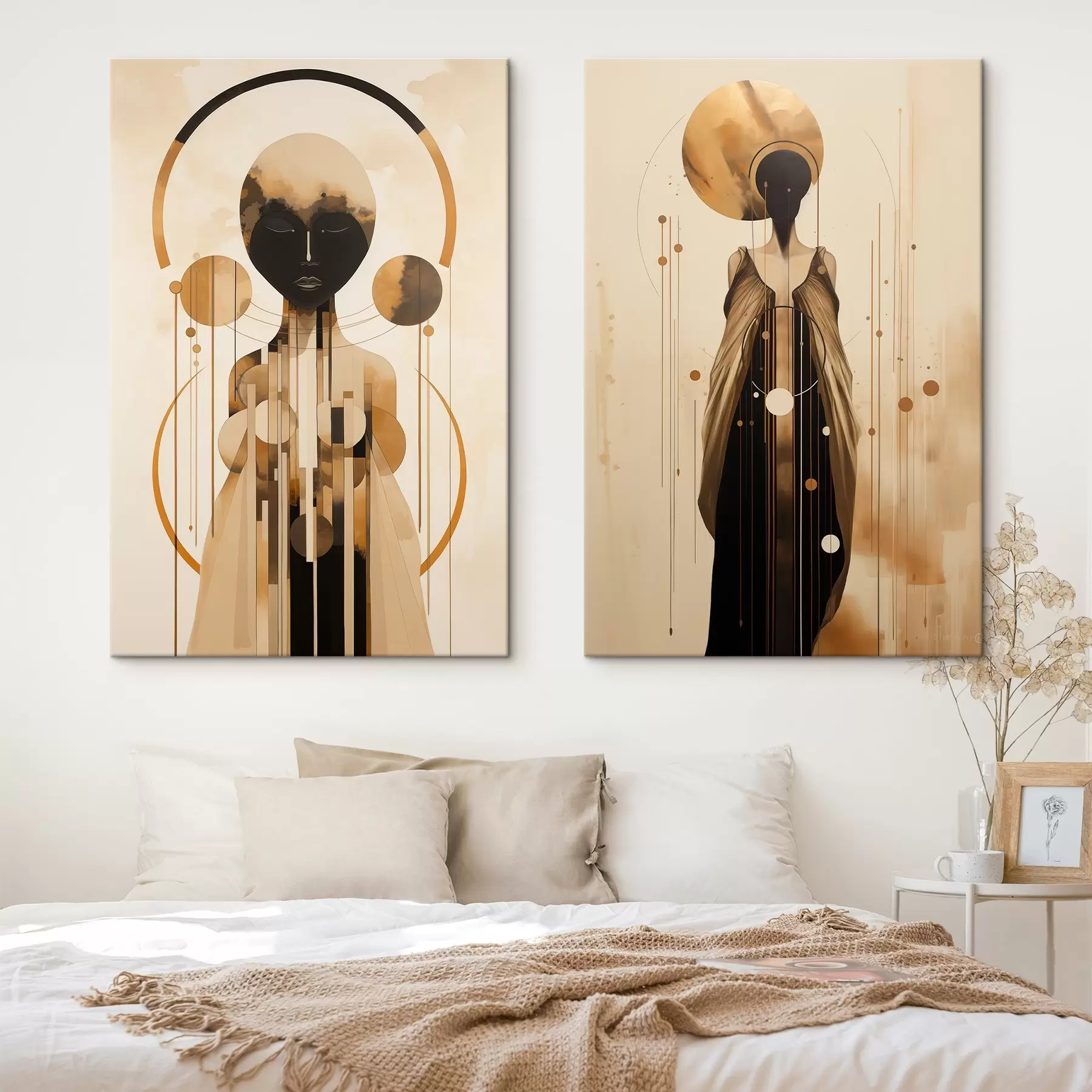 Wandbilder Figuren im modernen abstrakten Stil mit Kreisen m00464