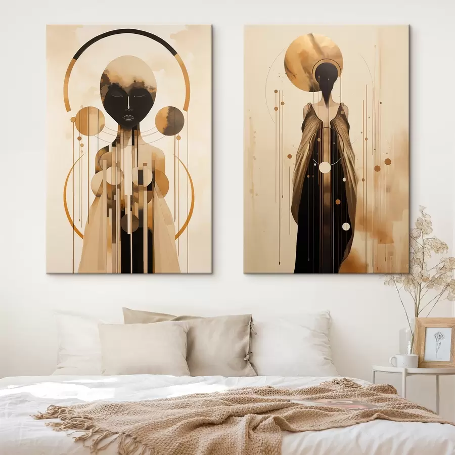 Wandbilder Figuren im modernen abstrakten Stil mit Kreisen m00464