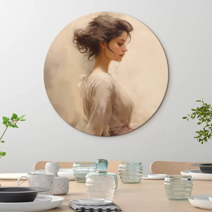 Wandbilder Sanfte weibliche Figur auf hellem Hintergrund r44752