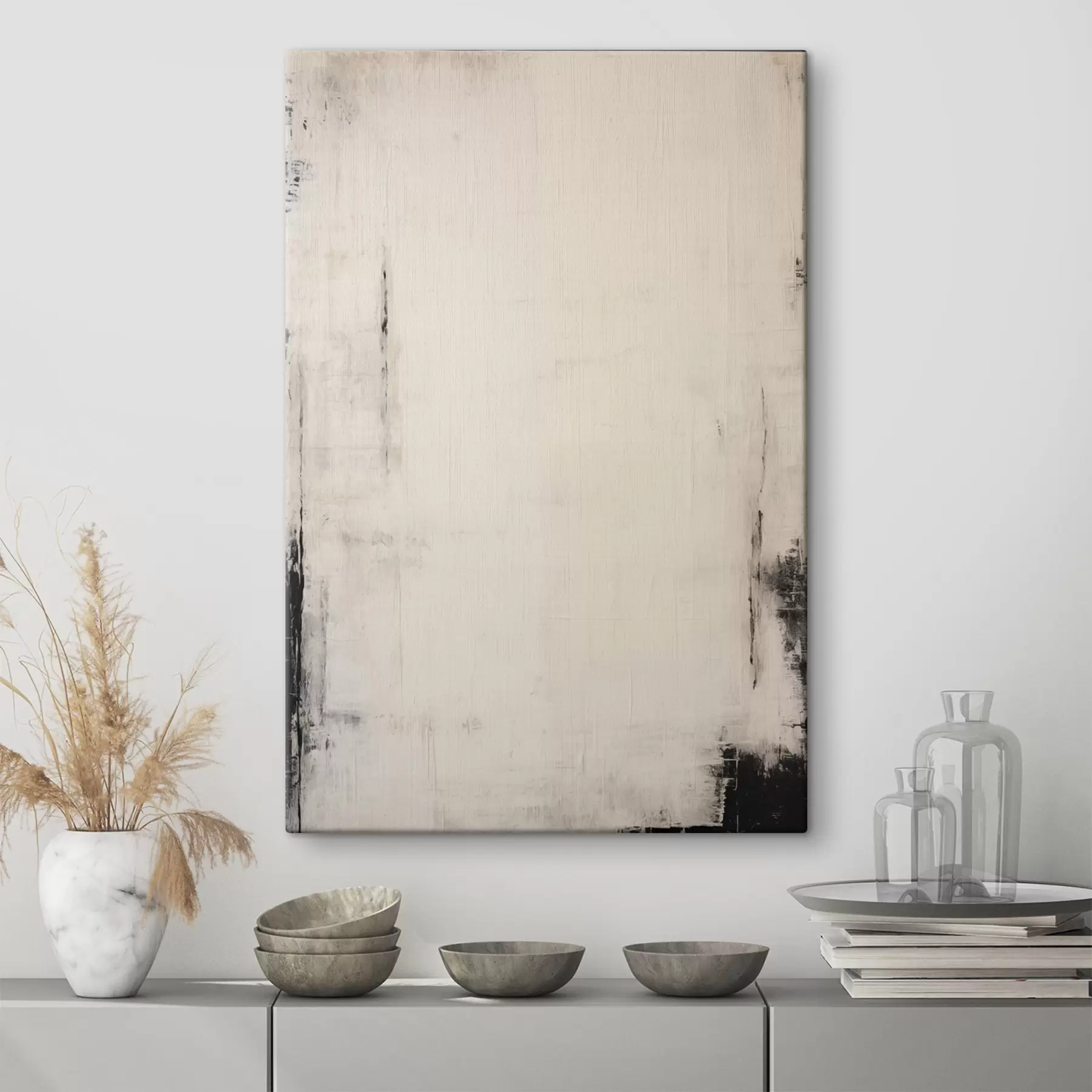 Wandbilder Heller Hintergrund mit dunklen Strichen s44741