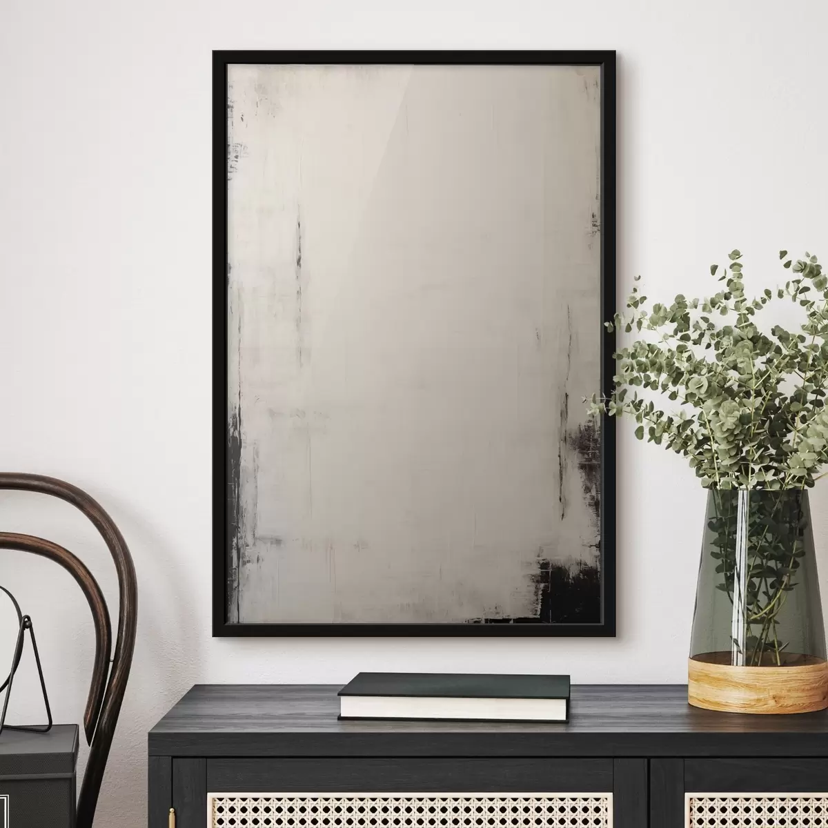 Poster Heller Hintergrund mit dunklen Strichen f44741