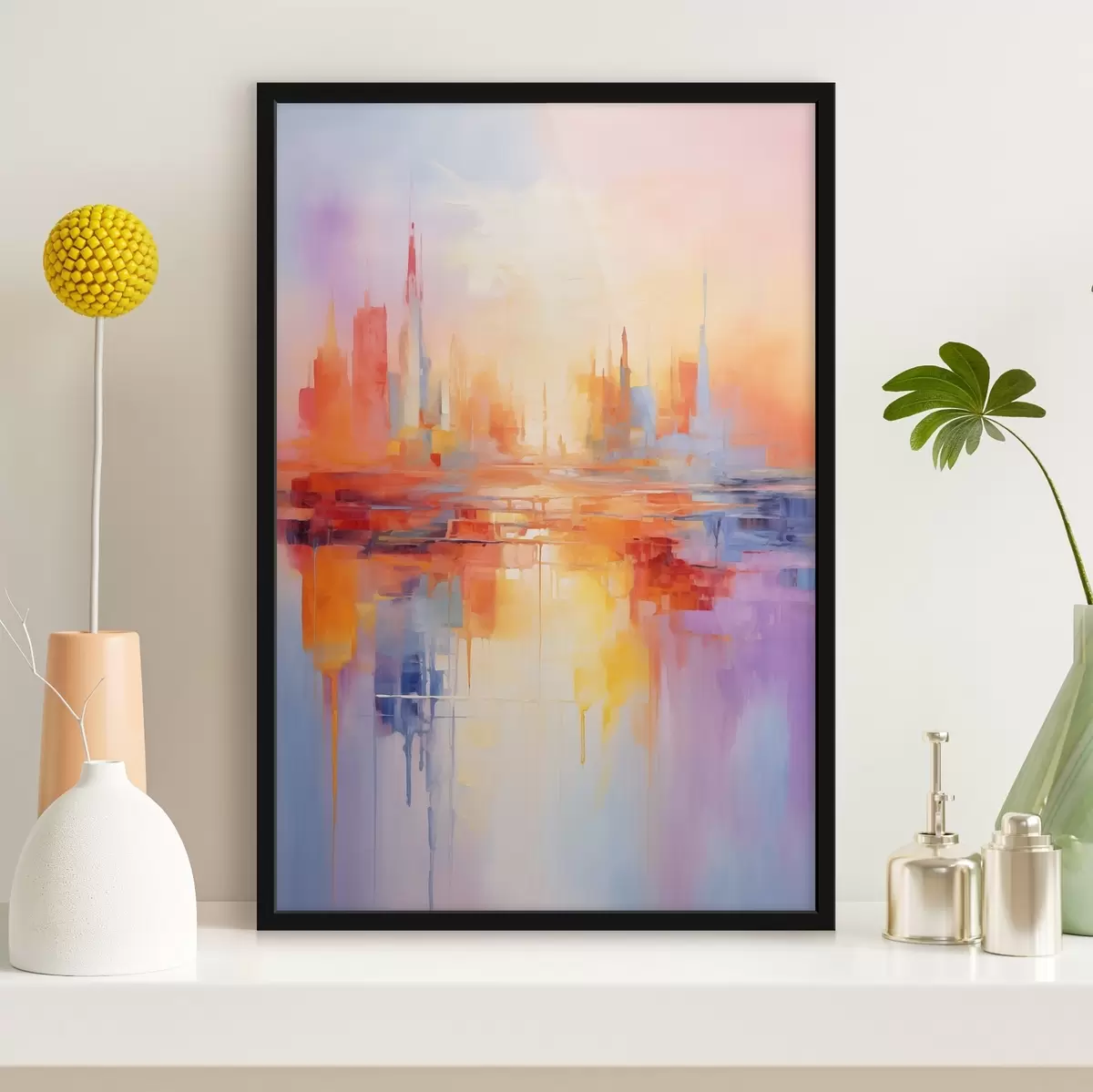 Poster Stadt in verschiedenen Farben f44744