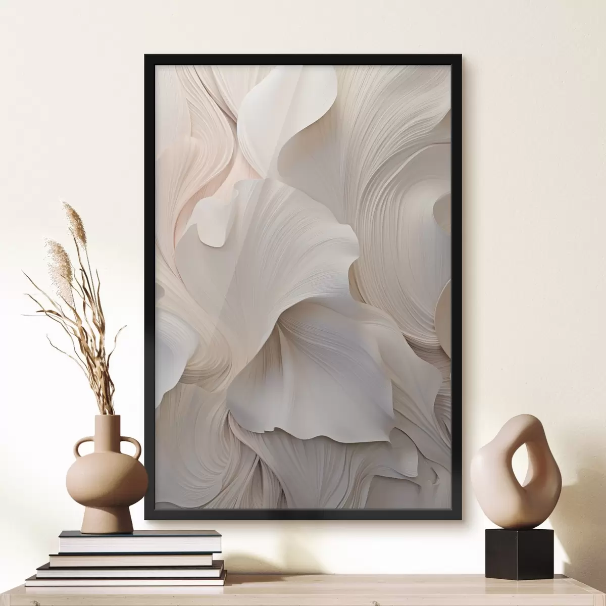 Poster Strukturierte Oberfläche in hellen Tönen f44745