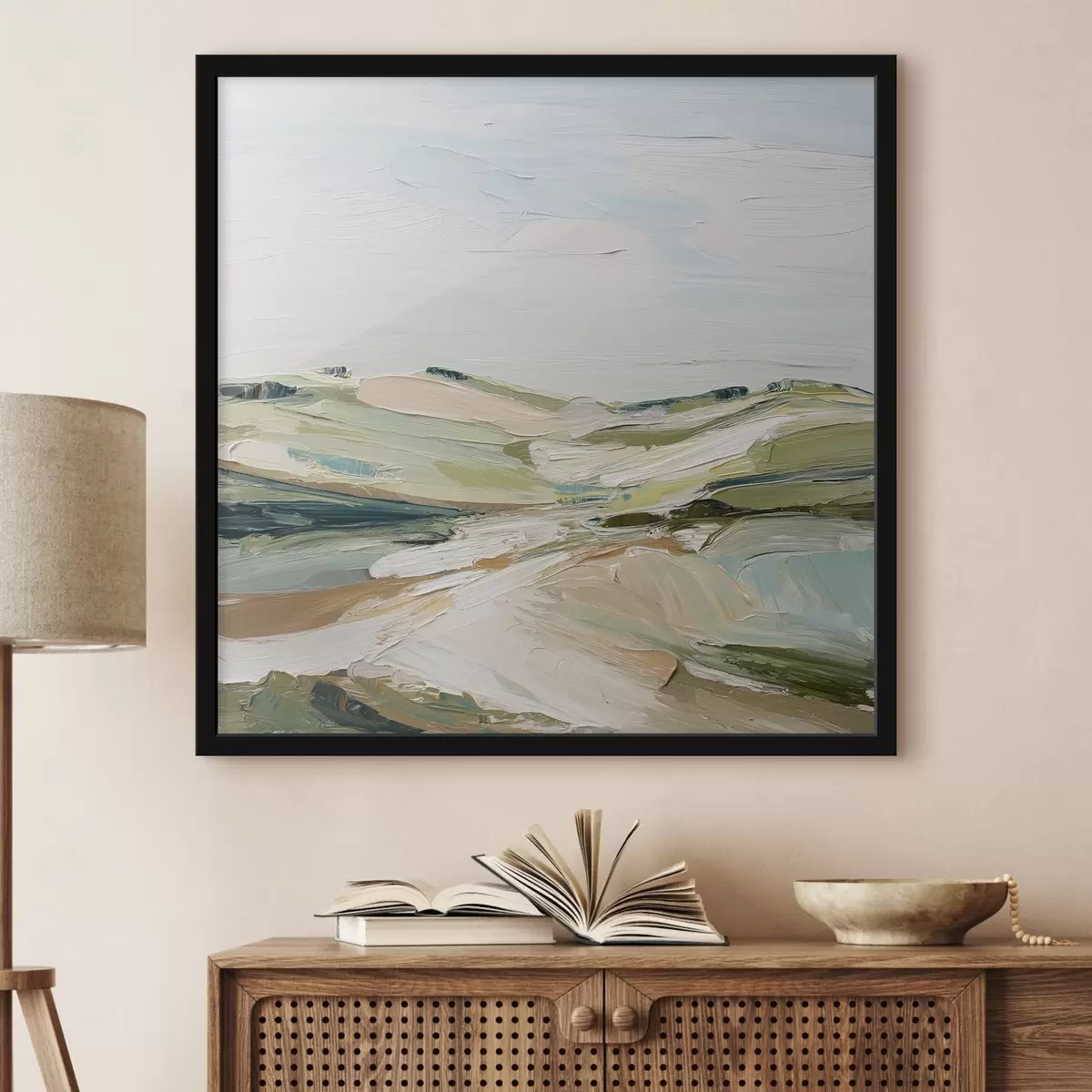 Poster Abstrakte Hügel in sanften Farben f44754