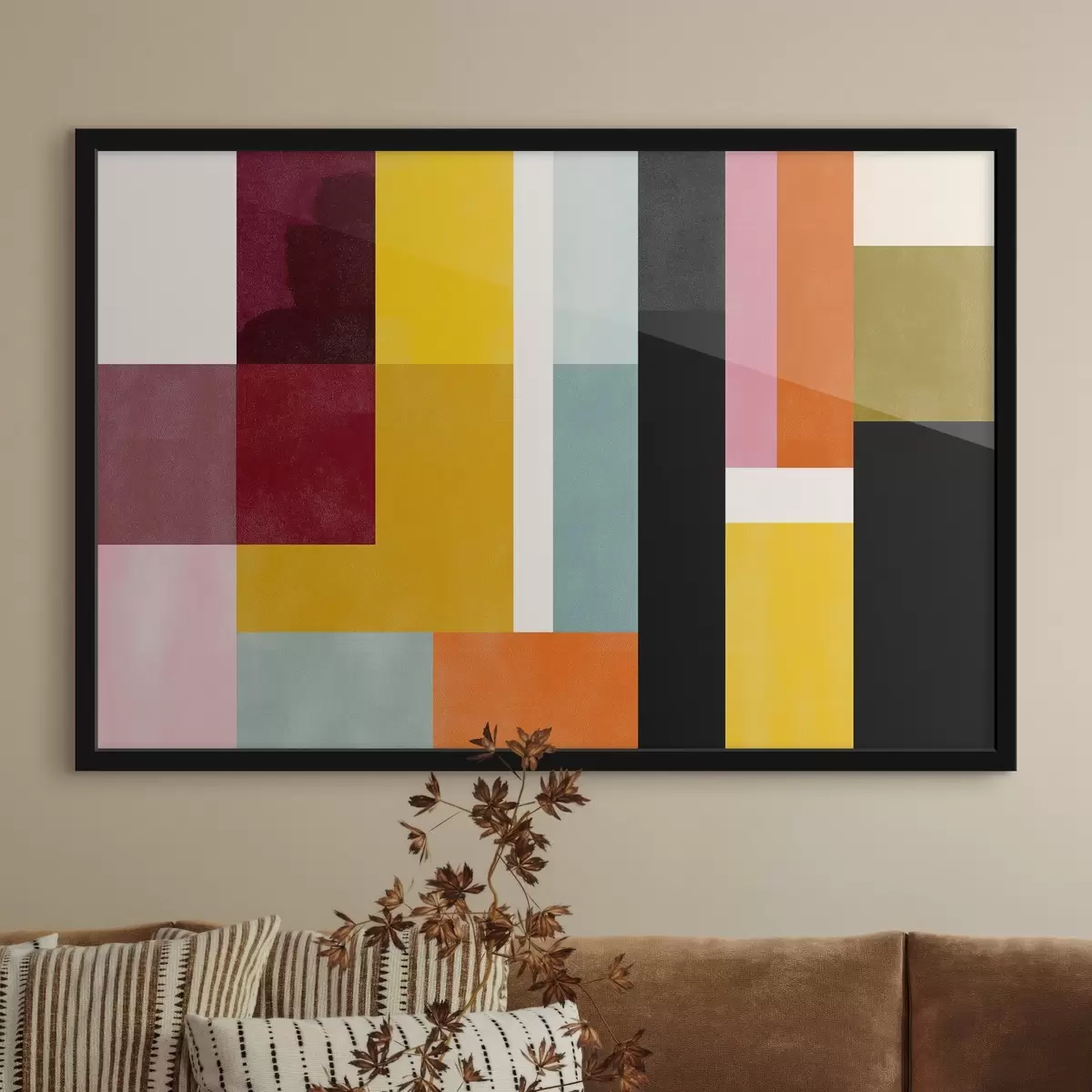 Poster Farbige Blöcke im modernen Stil f44755