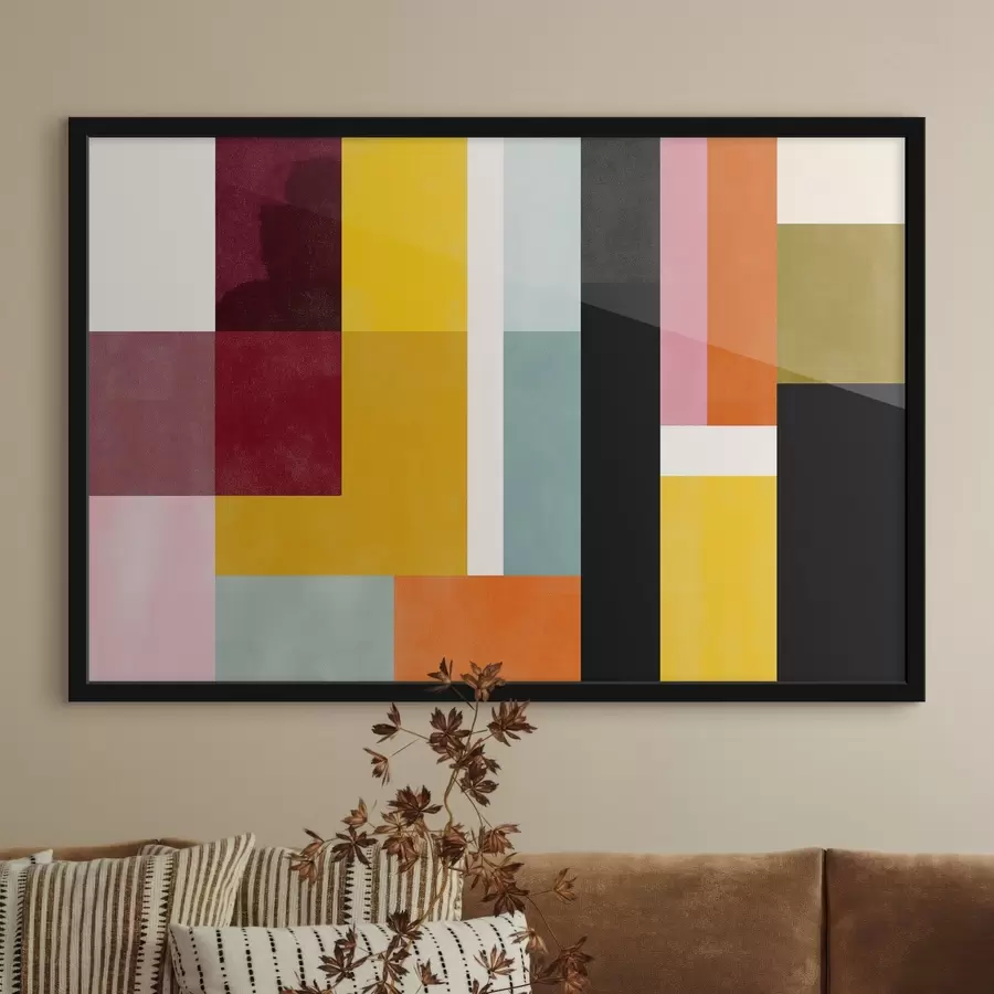 Fototapete Farbige Blöcke im modernen Stil f44755