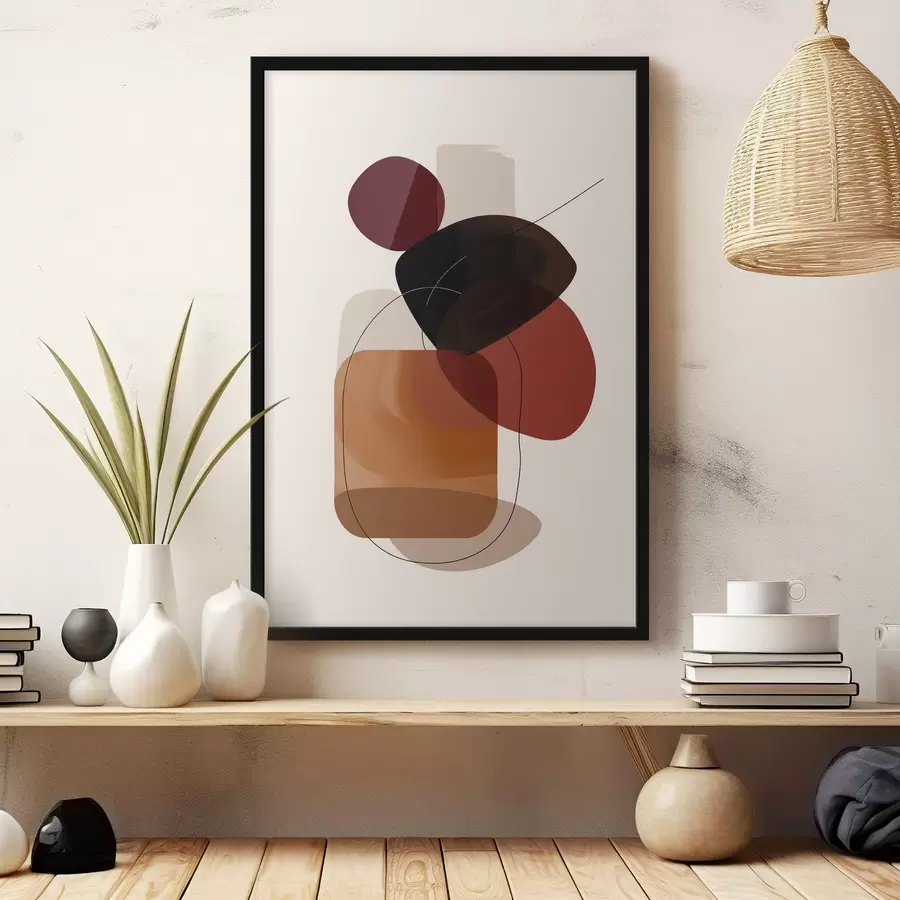 Fototapete Komposition in weinroter und brauner Farbpalette f44758