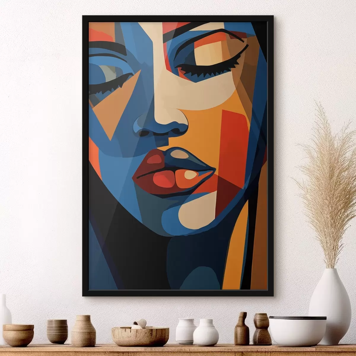 Poster Porträt im Pop-Art-Stil mit grafischen Akzenten f44759