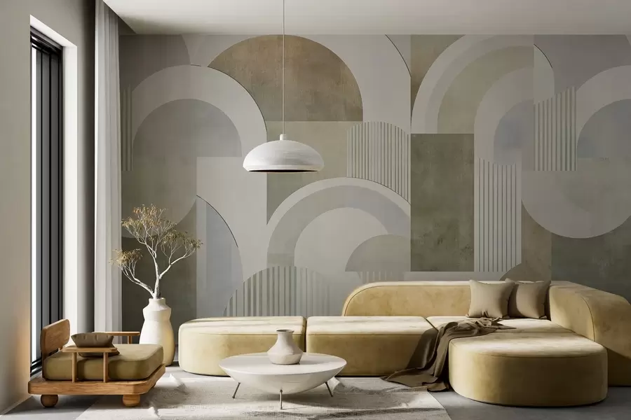 Fototapete Abstrakte Geometrie im Art-déco-Stil mit Retro-Effekt w04079