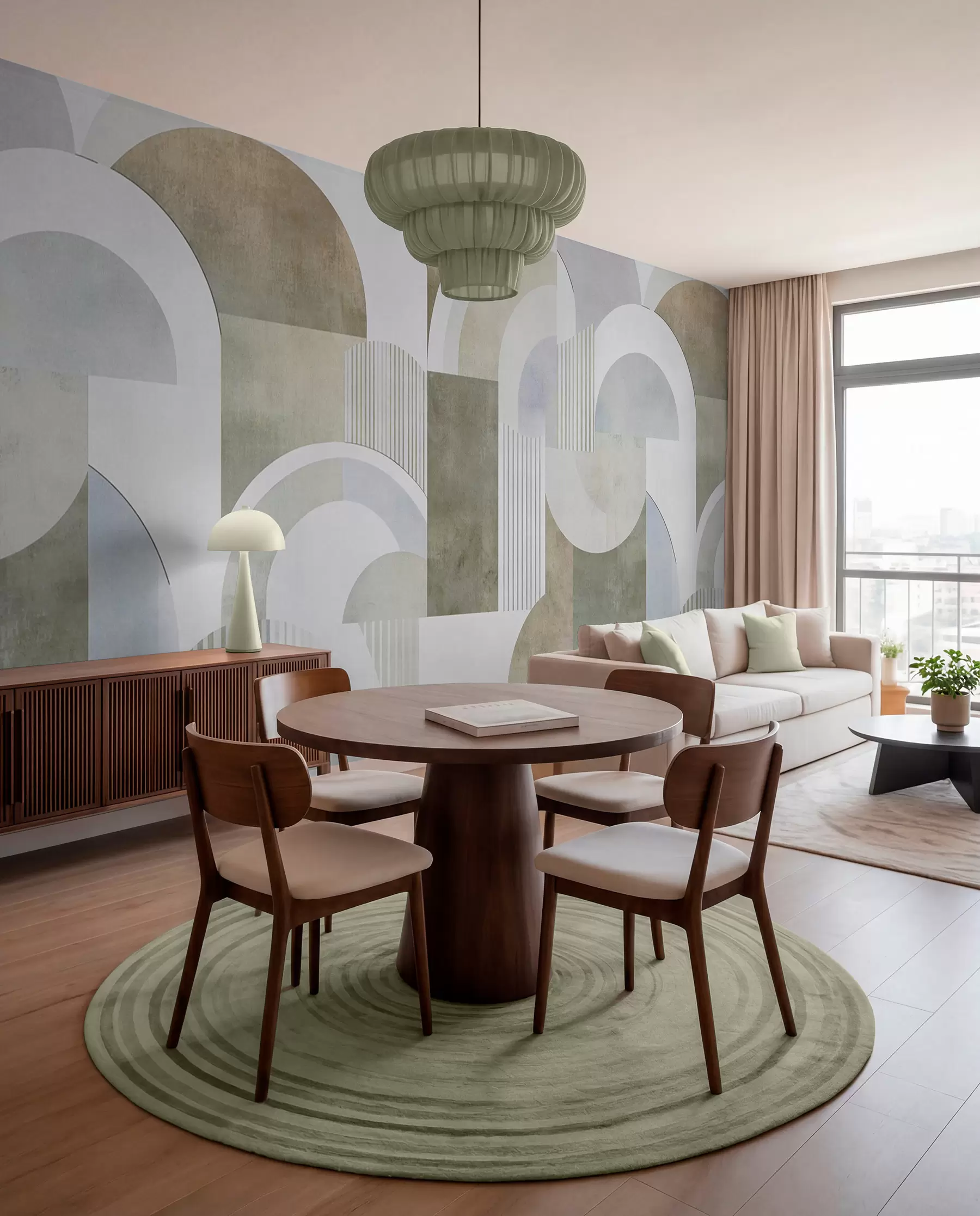 Fototapete Abstrakte Geometrie im Art-déco-Stil mit Retro-Effekt w04079